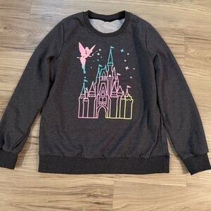 Gray Sweatshirt with Castle and Fairy Design Women’s M